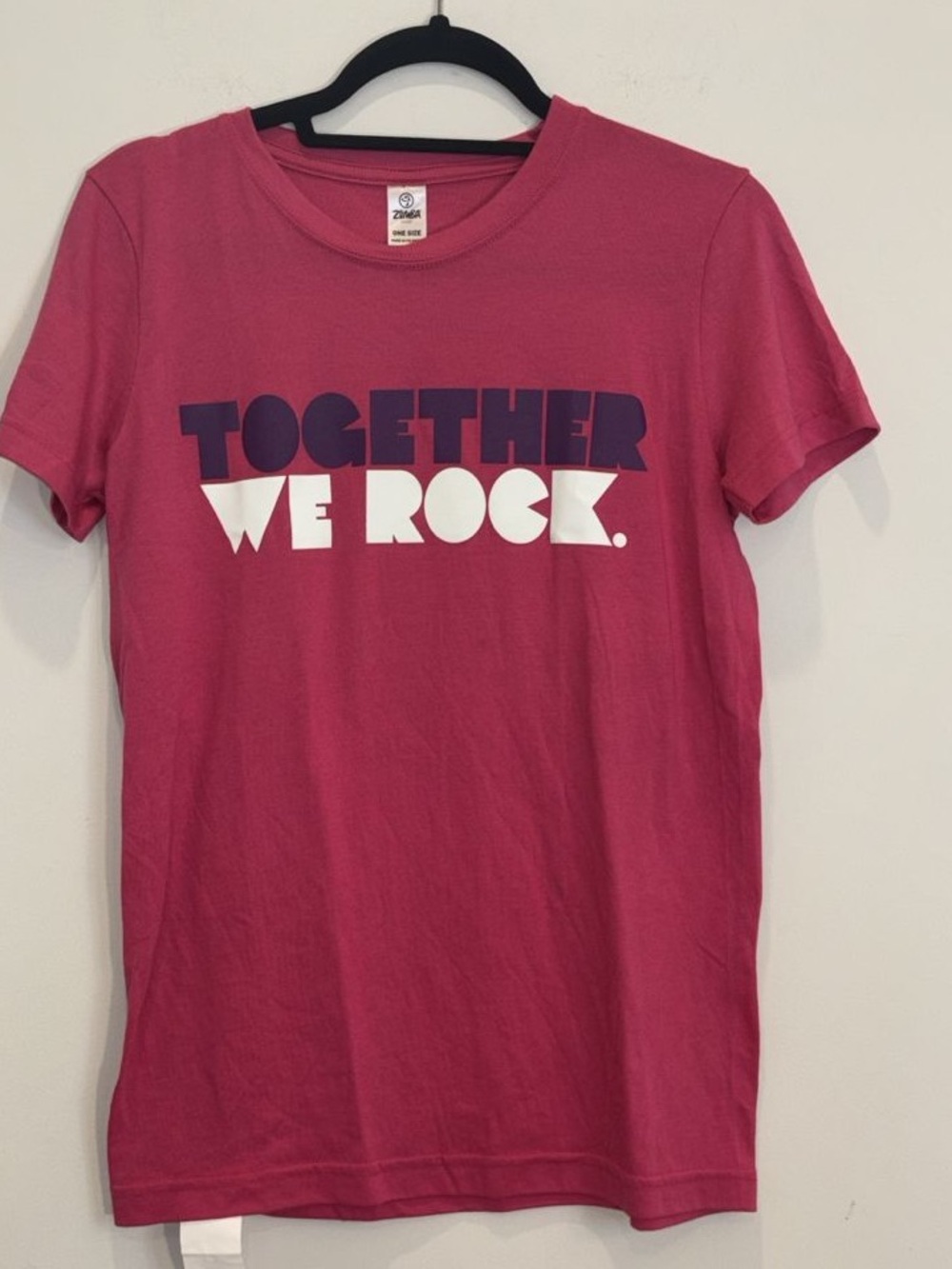 Zumba Wear Together We Rock Graphic T-Shirt Pink One Size Fits All Activewear